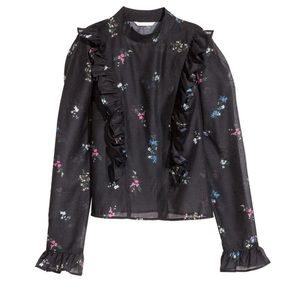 H&M Puff sleeved Ruffled Blouse